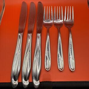 (6) Reed & Barton EDGARTOWN Stainless Salad Fork Knife Flatware Replacement Glos